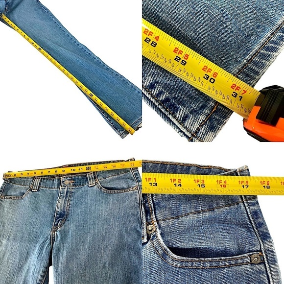 Levi’s 525 Nouveau Bootcut Stretch Blue Denim Jeans Medium Wash Size 12 M - Picture 13 of 16